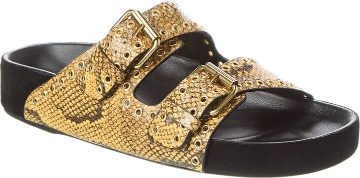 Isabel Marant Lennyo Snake-Embossed Leather Sandal