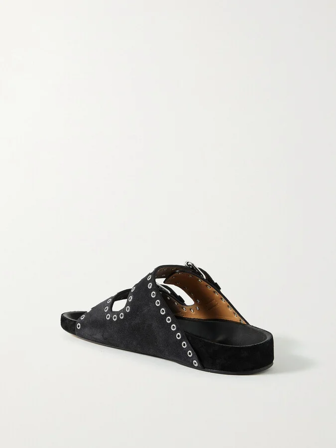 Isabel Marant - Lennyo Studded Leather Slides - Black - Image 3