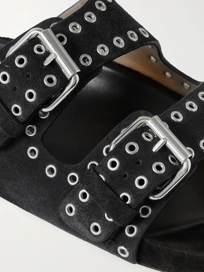 Isabel Marant - Lennyo Studded Leather Slides - Black - Image 4