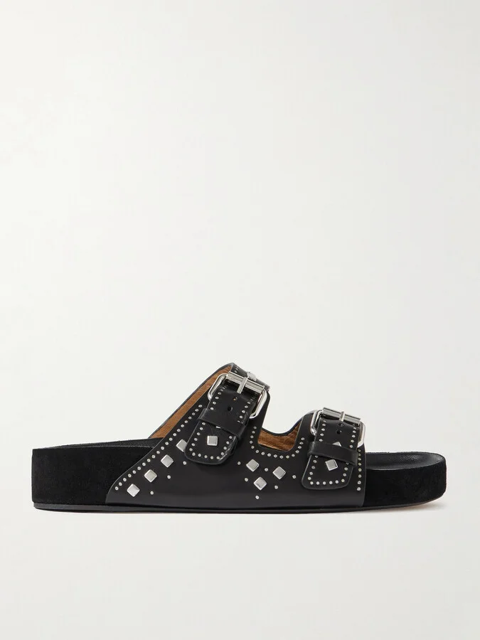 Isabel Marant - Lennyo Studded Leather Slides - Black