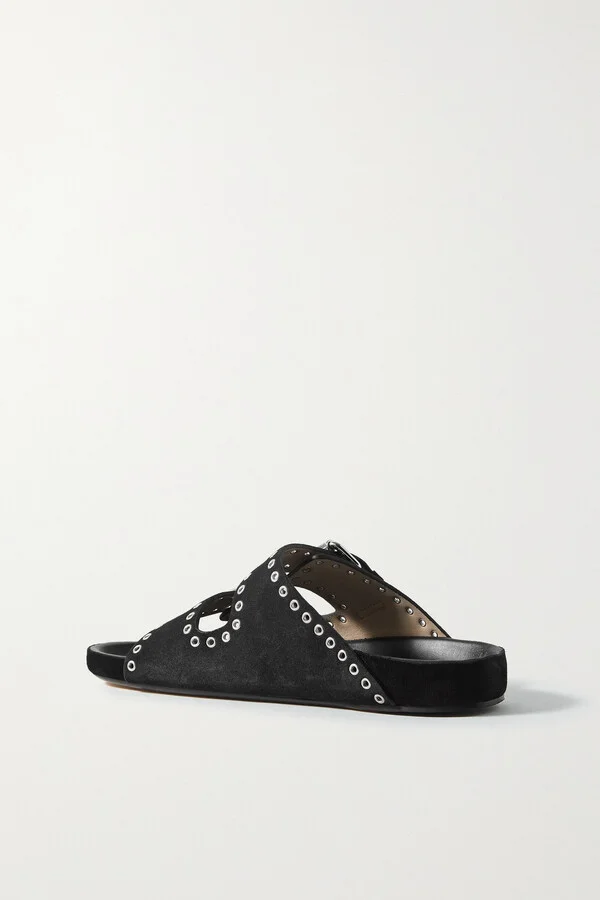 Isabel Marant - Lennyo Studded Suede Slides - Black - Image 3
