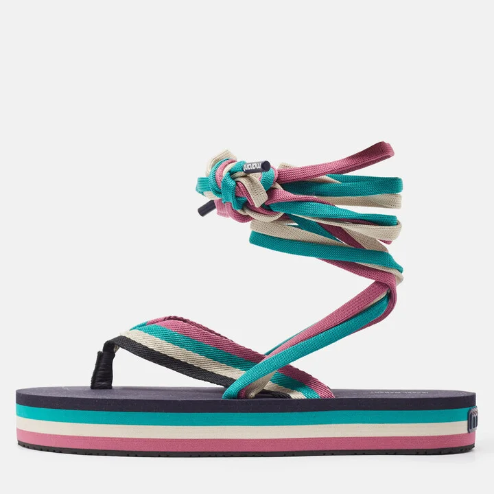 Isabel Marant Multicolor Fabric Wraparound Strap Sandals Size 39