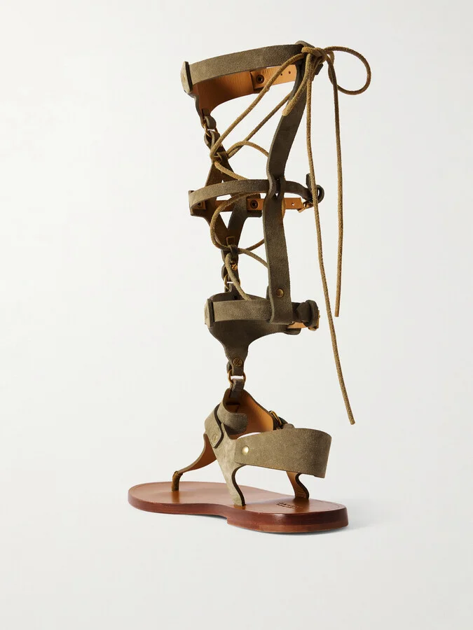 Isabel Marant - Nensi Tie-detailed Leather Sandals - Brown - Image 3