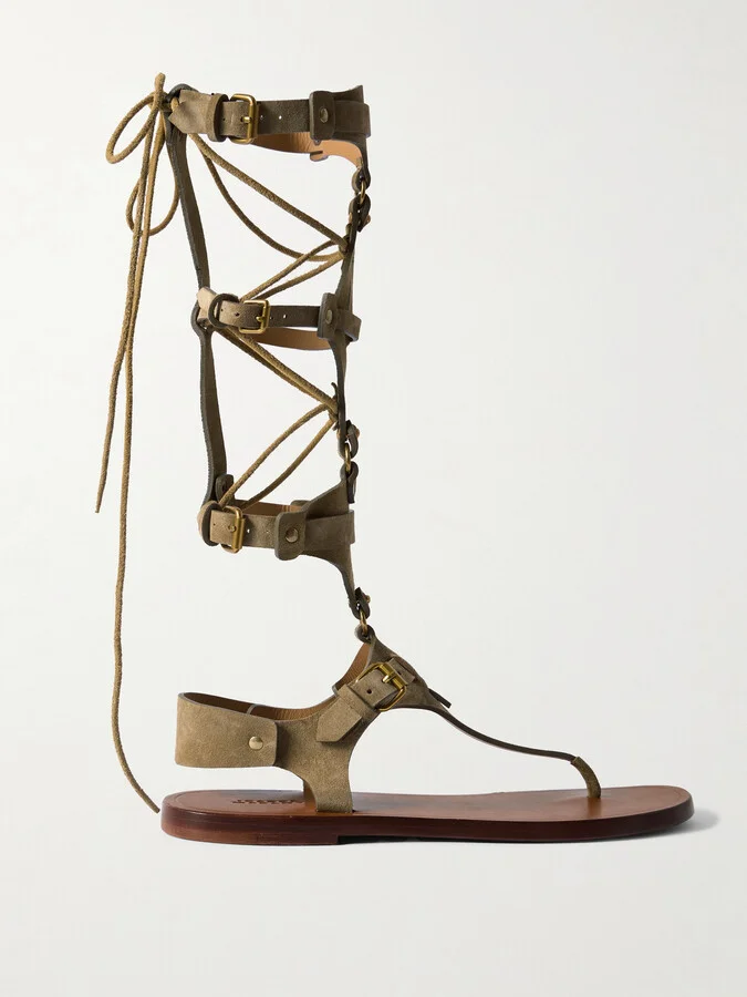 Isabel Marant - Nensi Tie-detailed Leather Sandals - Brown