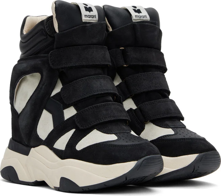 Isabel Marant Off-White & Black Balskee Sneakers - Image 4