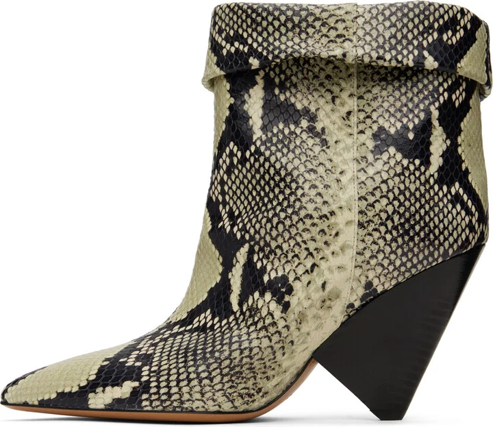 Isabel Marant Off-White & Black Lulya Boots - Image 3