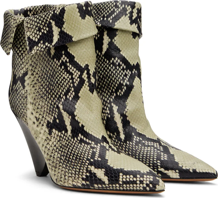 Isabel Marant Off-White & Black Lulya Boots - Image 4