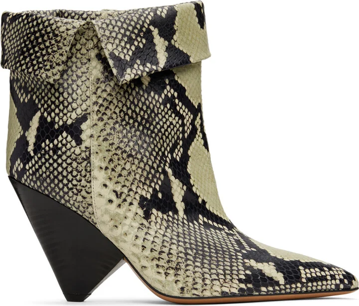 Isabel Marant Off-White & Black Lulya Boots