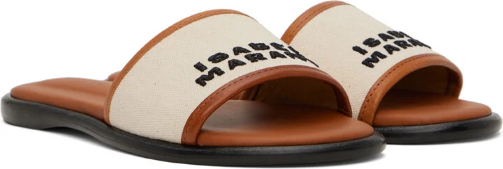 Isabel Marant Off-White & Brown Vikee Sandals - Image 4