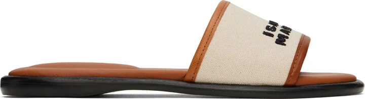 Isabel Marant Off-White & Brown Vikee Sandals