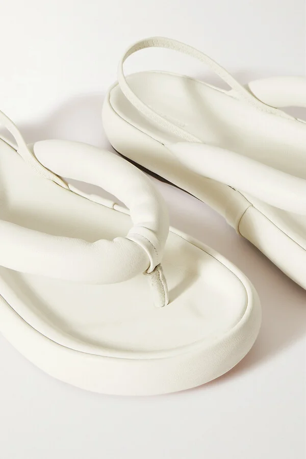 Isabel Marant - Orene Padded Leather Platform Sandals - White - Image 4