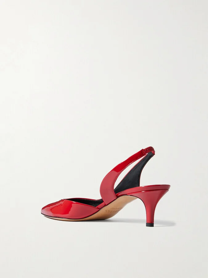Isabel Marant - Padim Patent-leather Slingback Pumps - Red - Image 3