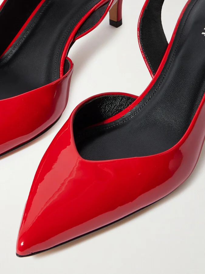 Isabel Marant - Padim Patent-leather Slingback Pumps - Red - Image 4