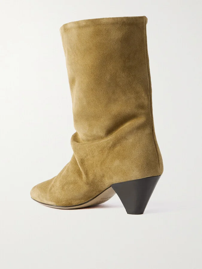 Isabel Marant - Reachi Gathered Suede Ankle Boots - Brown - Image 3