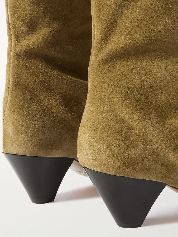 Isabel Marant - Reachi Gathered Suede Ankle Boots - Brown - Image 4