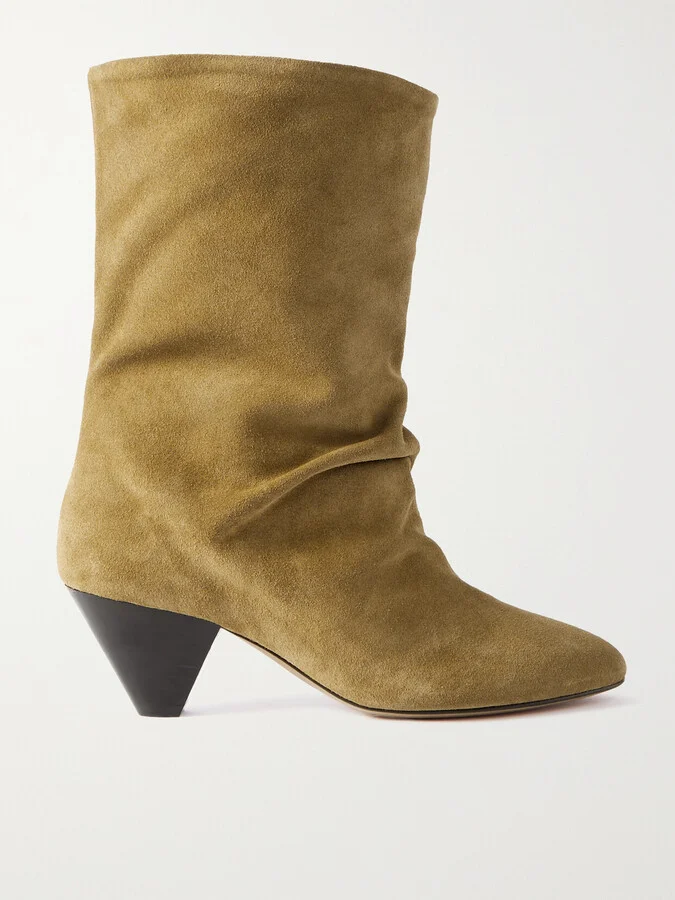 Isabel Marant - Reachi Gathered Suede Ankle Boots - Brown