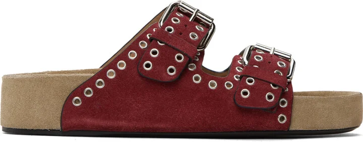 Isabel Marant Red Lennyo Buckle Sandals