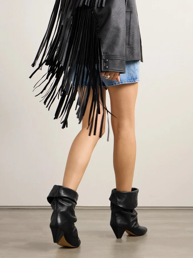 Isabel Marant - Ryska Leather Ankle Boots - Black - Image 2