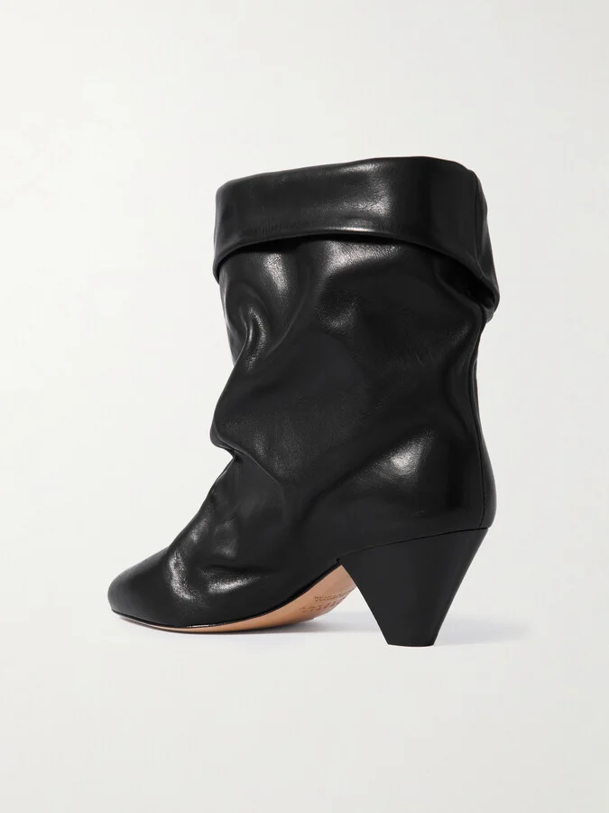 Isabel Marant - Ryska Leather Ankle Boots - Black - Image 3