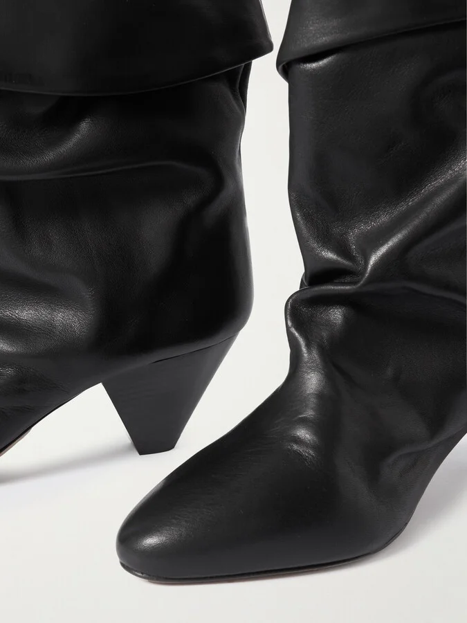 Isabel Marant - Ryska Leather Ankle Boots - Black - Image 4
