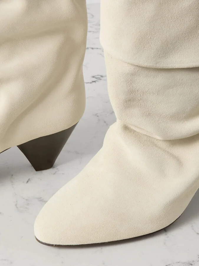 Isabel Marant - Ryska Suede Ankle Boots - Off-white - Image 4