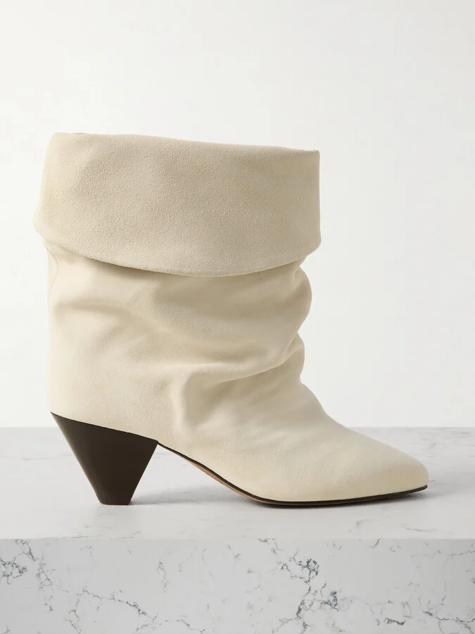 Isabel Marant - Ryska Suede Ankle Boots - Off-white