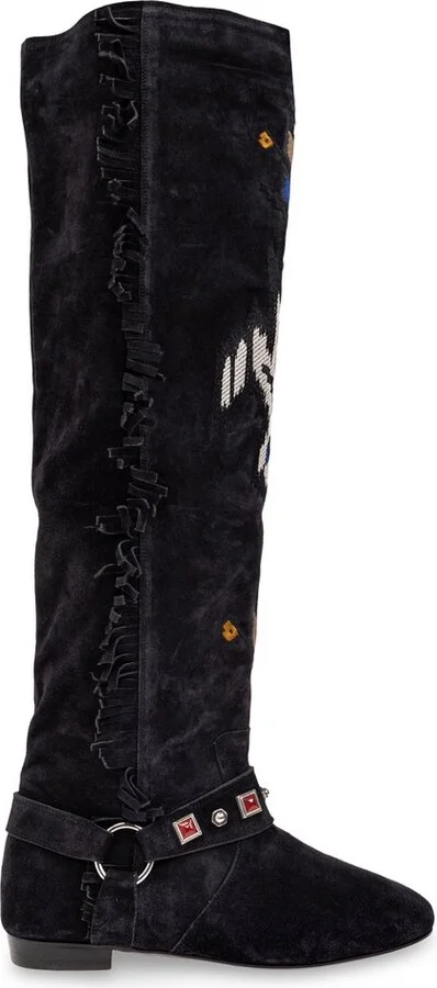 Isabel Marant Soksa Fringe Detailed Thigh Boots