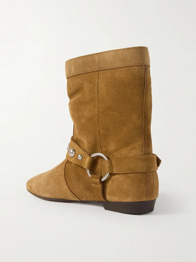 Isabel Marant - Stania Studded Suede Ankle Boots - Brown - Image 3