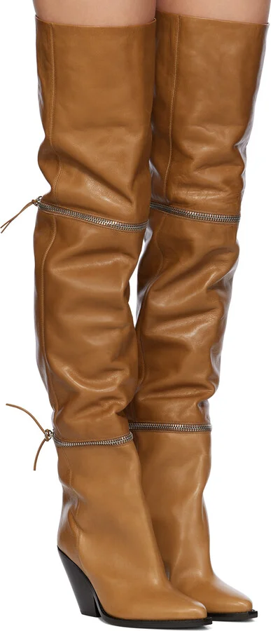 Isabel Marant Tan Lelodie Tall Boots - Image 4