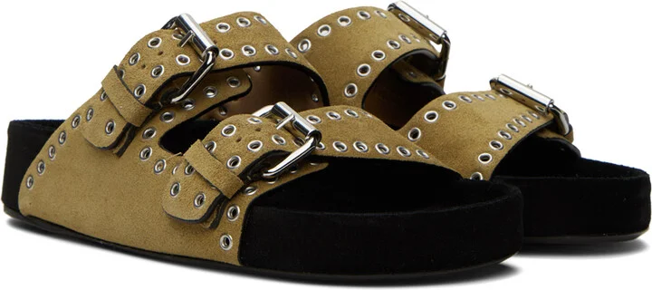 Isabel Marant Taupe Lennyo Buckle Sandals - Image 4
