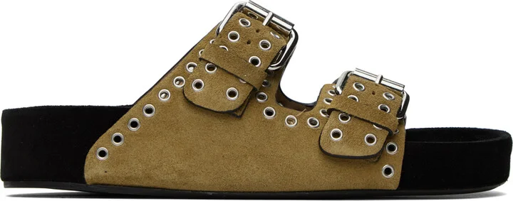 Isabel Marant Taupe Lennyo Buckle Sandals