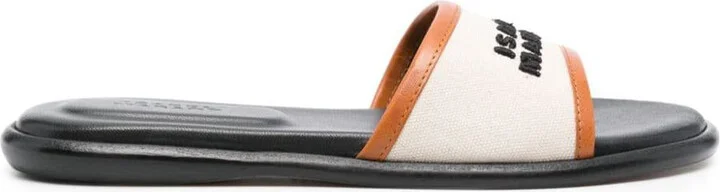 Isabel Marant Vikee Logo Flat Sandals