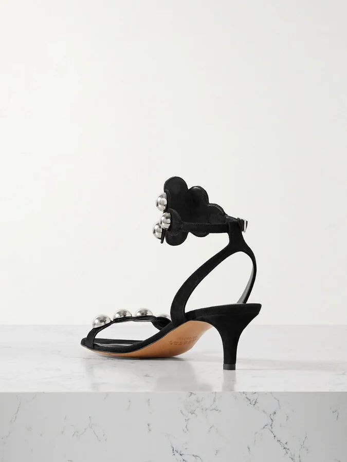 Isabel Marant - Vikto Studded Suede Sandals - Black - Image 3