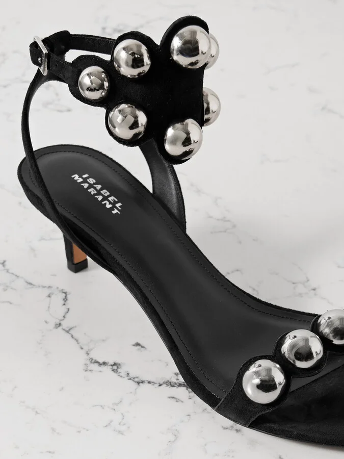 Isabel Marant - Vikto Studded Suede Sandals - Black - Image 4