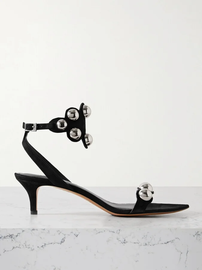 Isabel Marant - Vikto Studded Suede Sandals - Black