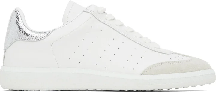 Isabel Marant White & Silver Bryce Sneakers