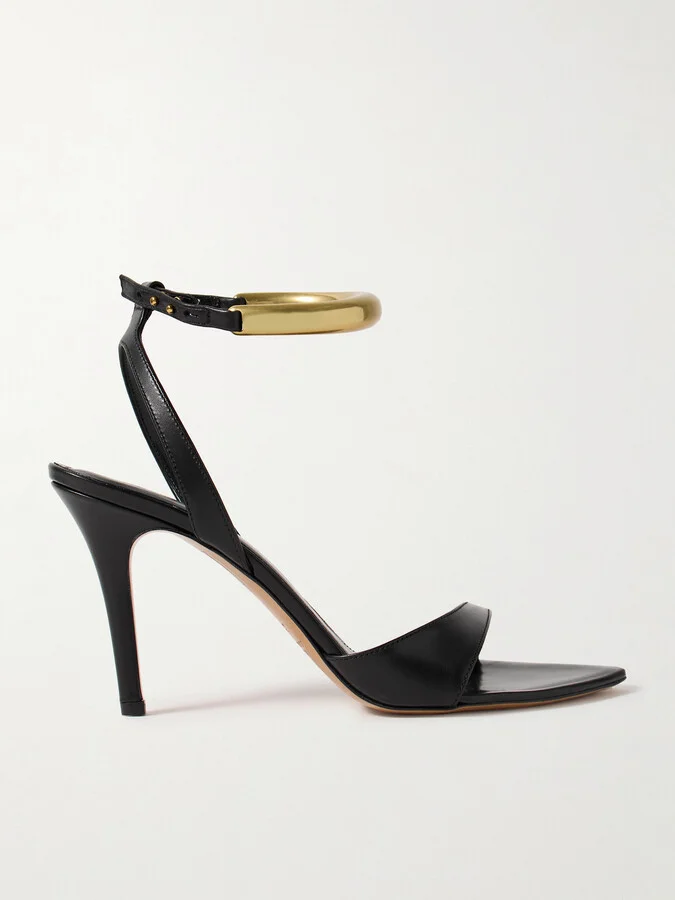 Isabel Marant - Yluan Embellished Leather Sandals - Black