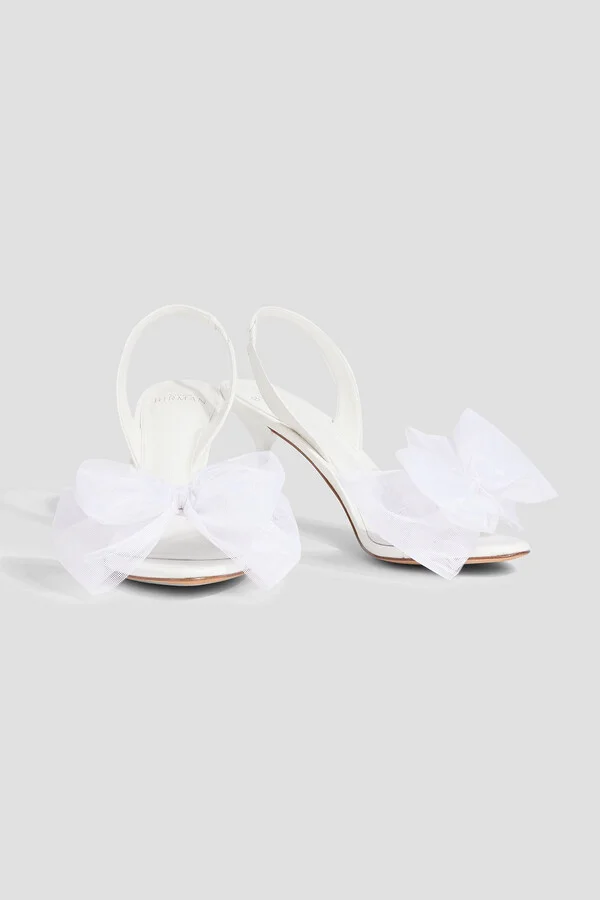 Isabelle 65 bow-detailed leather slingback sandals - Image 2
