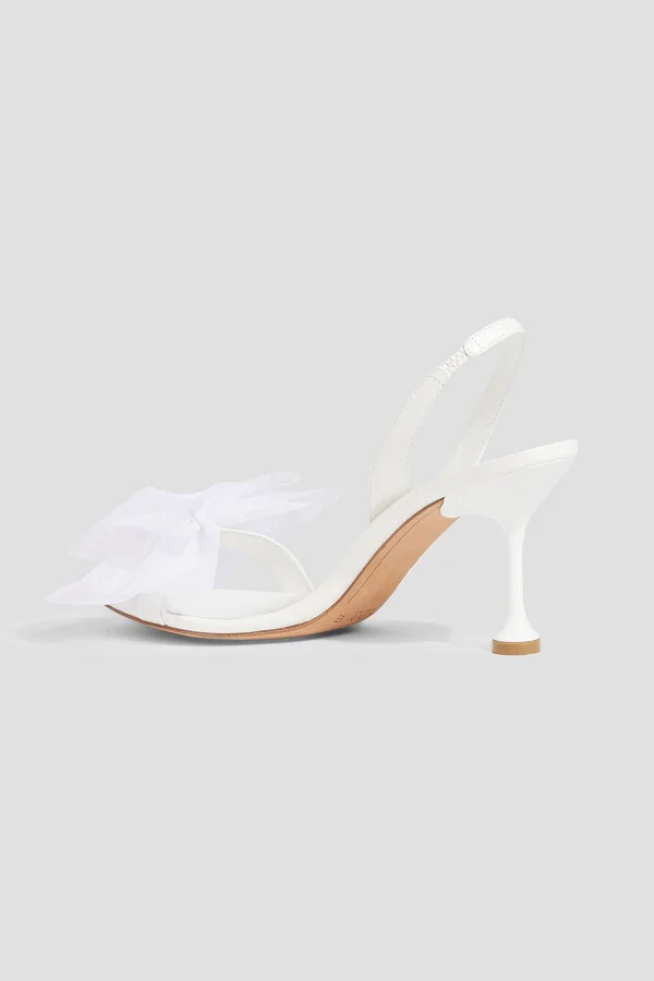 Isabelle 65 bow-detailed leather slingback sandals - Image 3