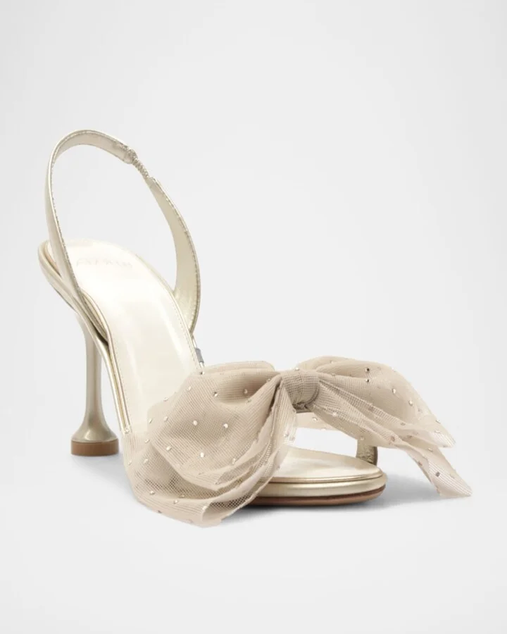 Isabelle Crystal Tulle Bow Bridal Pumps - Image 3