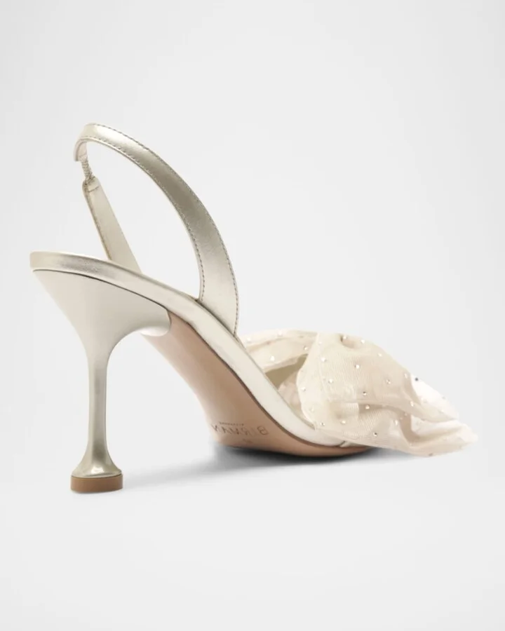 Isabelle Crystal Tulle Bow Bridal Pumps - Image 4