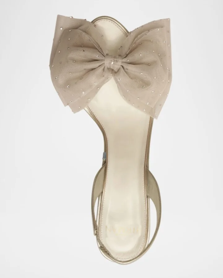 Isabelle Crystal Tulle Bow Bridal Pumps - Image 6