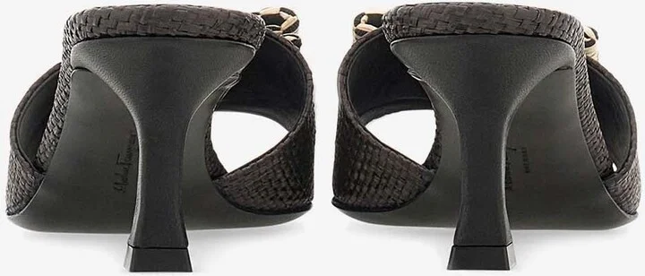 Isaura 55 Vara Bow Raffia Mules - Image 2