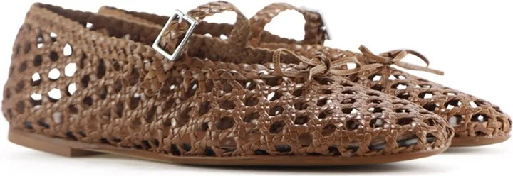 Ischia Ballerina, Brown Leather - Image 3
