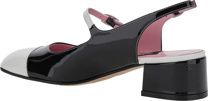 'ischia' Black Slingback Pumps With Adjustable Strap In Patent Leather Woman - Image 3