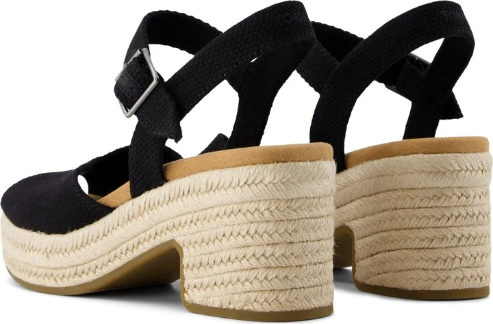 Isla Peep Toe Heeled Sandal Beachside Woven Slip On - Image 4
