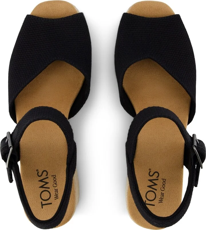 Isla Peep Toe Heeled Sandal Beachside Woven Slip On - Image 5