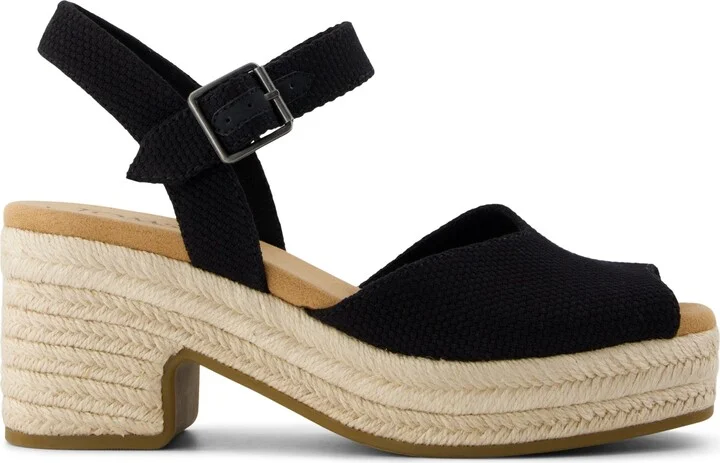 Isla Peep Toe Heeled Sandal Beachside Woven Slip On