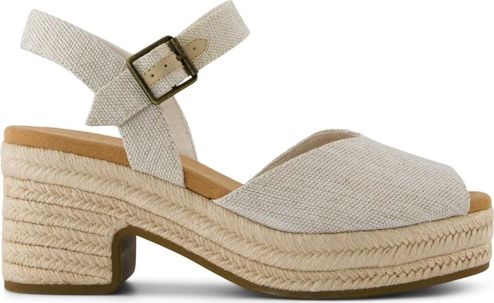 Isla Peep Toe Heeled Sandal Yarn Dye Slip On