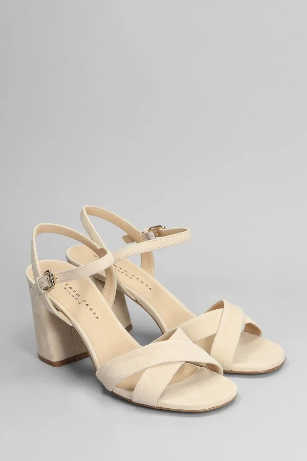 Isla Sandals In Beige Suede - Image 2